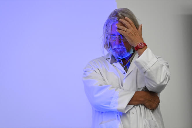 L’infectiologue Didier Raoult lors d’une conférence de presse à Marseille, le 27 août 2020.