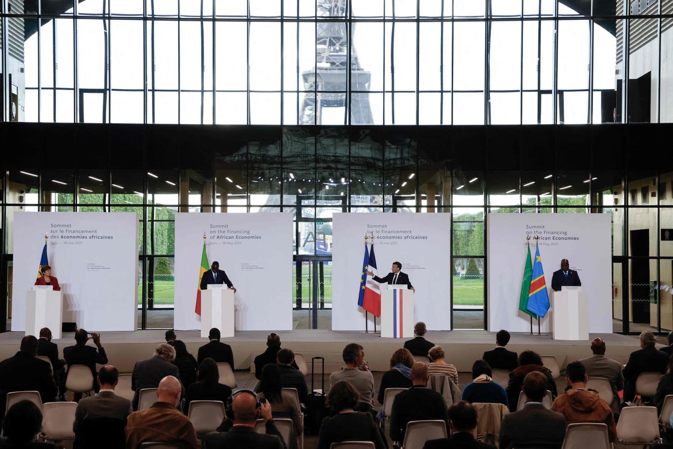 Emmanuel Macron a présidé le sommet à Paris, mardi 18 mai 2021.
