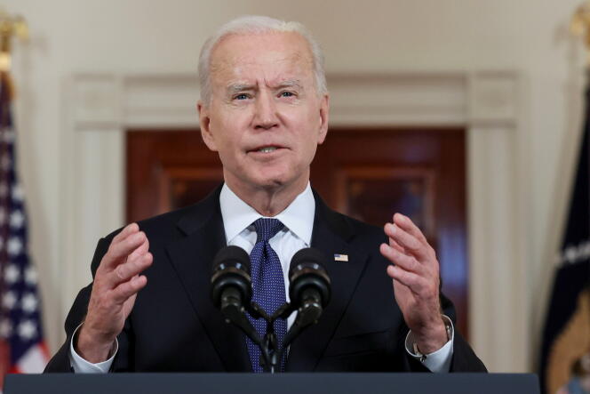 Le président américain, Joe Biden, s’exprime, depuis la Maison Blanche, avant l’entrée en vigueur du cessez-le-feu négocié entre Israël et le Hamas, à Washington, le 20 mai.