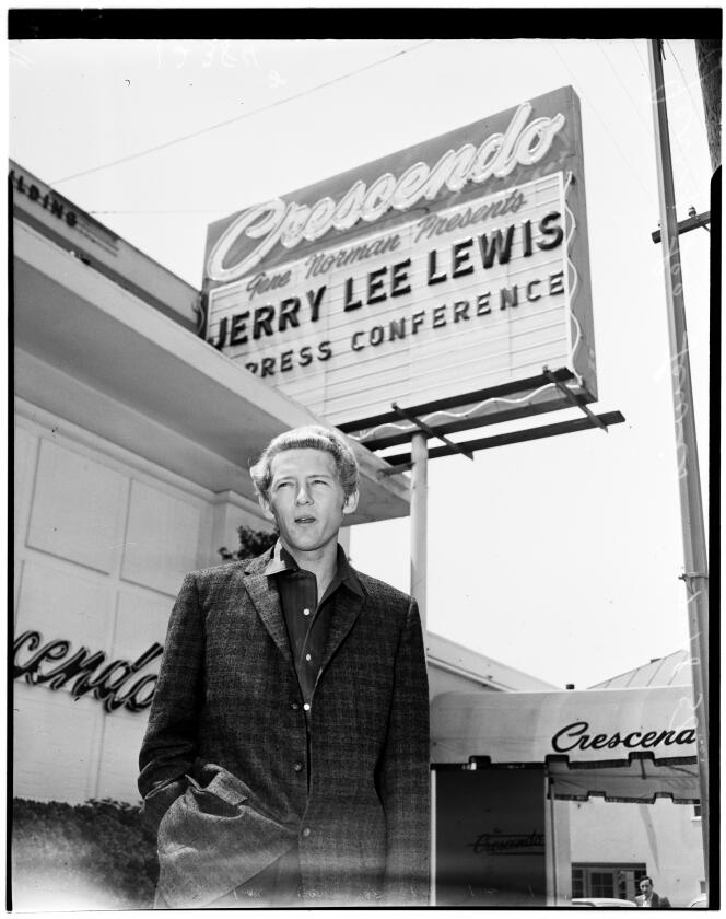Jerry Lee Lewis à Los Angeles, le 18 juillet 1958.