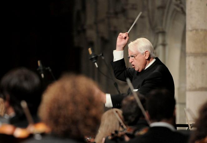 Le chef d’orchestre espagnol Cristobal Halffter le 19 septembre 2008, lors de l’inauguration du Festival d’orgue de cathédrale de Leon (Espagne).