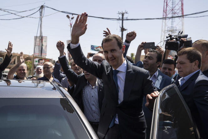 Bachar Al-Assad, le 26 mai 2021, à Douma, en Syrie.