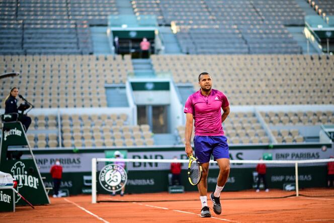 French tennis player Jo-Wilfried Tsonga during the final Roland-Garros tournament, in Paris, on May 31, 2021.