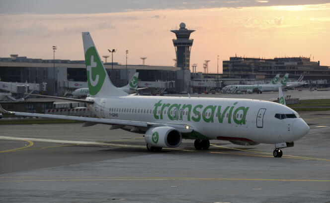 Un Boeing 737 de la compagnie Transavia, à l’aéroport parisien d’Orly, le 26 juin 2020.