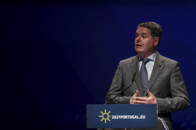 Le ministre irlandais des finances, Paschal Donohoe, par ailleurs président de l’Eurogroupe, à Lisbonne (Portugal), le 21 mai 2021.