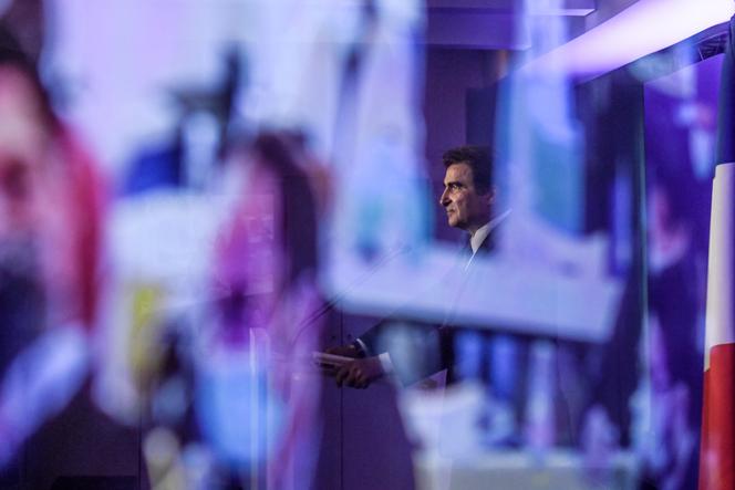 Christian Jacob,  au siège de son parti, Les Républicains, à Paris, le 13 janvier 2021.