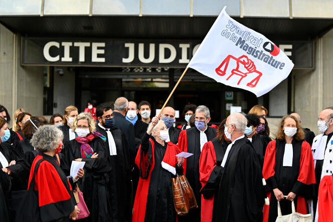 Lors d’une manifestation du Syndicat de la magistrature à Rennes, en septembre 2020. 
