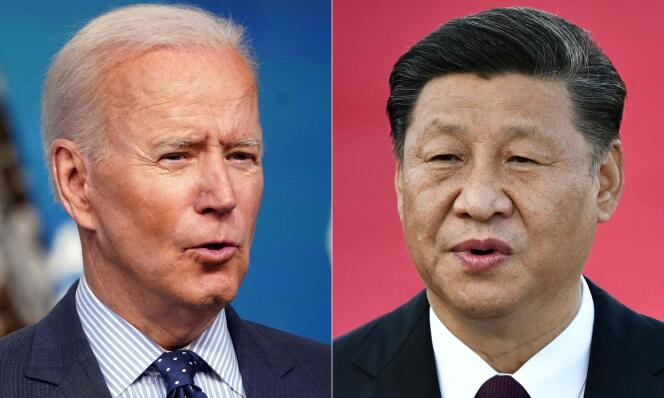 Le président américain, Joe Biden, à Washington, en juin 2021, et le président chinois, Xi Jinping, à Macao (Chine), en décembre 2019.