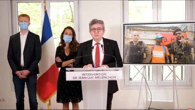 Capture d’écran de l’allocution mise en ligne par le candidat à la présidentielle, Jean-Luc Mélenchon, le 7 juin 2021.