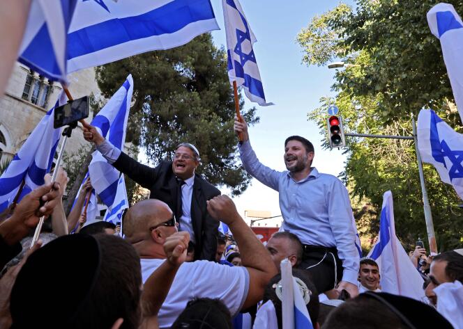 Skrajnie prawicowi izraelscy prawodawcy Bezalel Smotrich (z prawej) i Itamar Ben Jvir inفير 