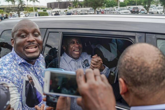 Laurent Gbagbo à son arrivée à Abidjan, jeudi 17 juin 2021.