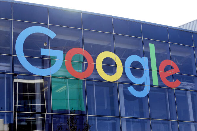  In this September 24, 2019, file photo, a sign is shown on a Google building at their campus in Mountain View, California. 