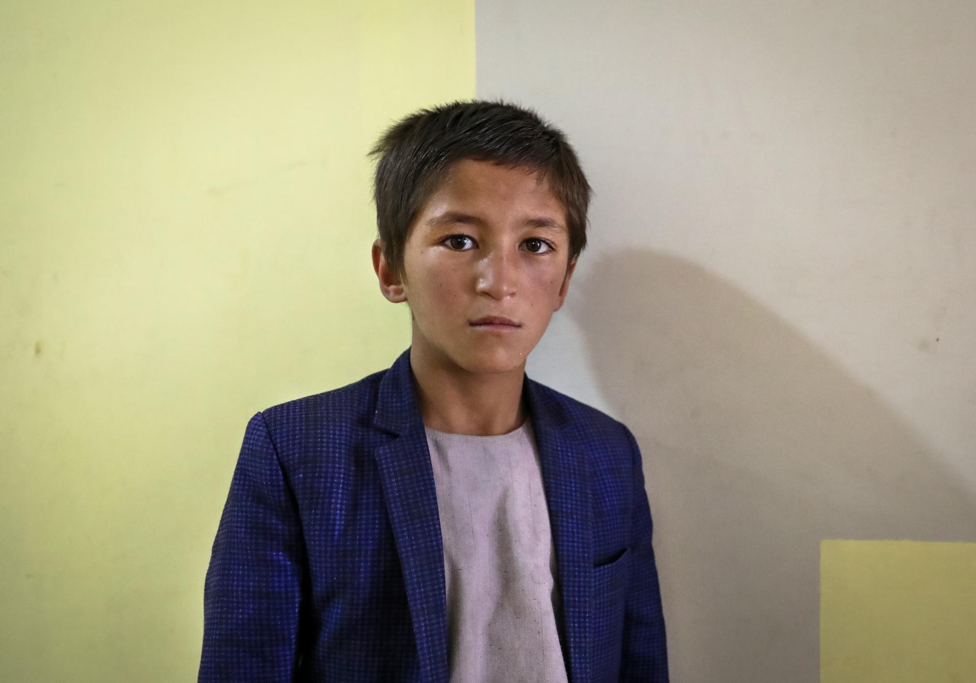 Kaboul, le 6 juin 2021. Shafiquillah, âgé de 11 ans, doit subir une opération à cœur ouvert, à l’Institut médical français pour la mère et l’enfant (IMFE).