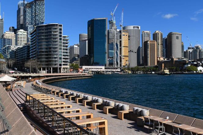 La baie de Sydney, habituellement très fréquentée, s’est vidée samedi 26 juin 2021.