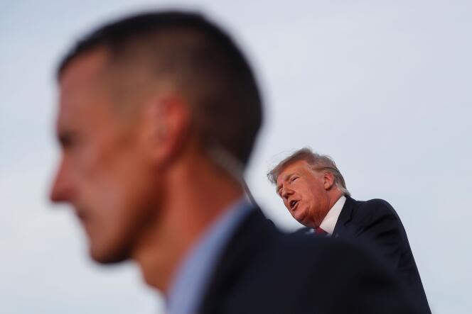 Former President Donald Trump during his first meeting since leaving the White House on June 26, 2021 at the Lorraine County Exhibition Grounds in Wellington, Ohio, USA.