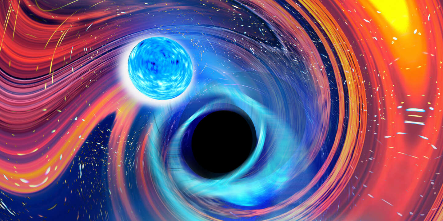 For the first time, a black hole swallowing a neutron star has been discovered