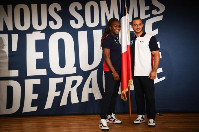 Clarisse Agbegnenou et Samir Aït Saïd porteront le drapeau français à l’entrée de la délégation tricolore dans le stade olympique de Tokyo, le 23 juillet.