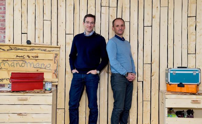 Philippe de Chanville et Christian Raisson, cofondateurs de ManoMano, à Paris, en mars 2018.