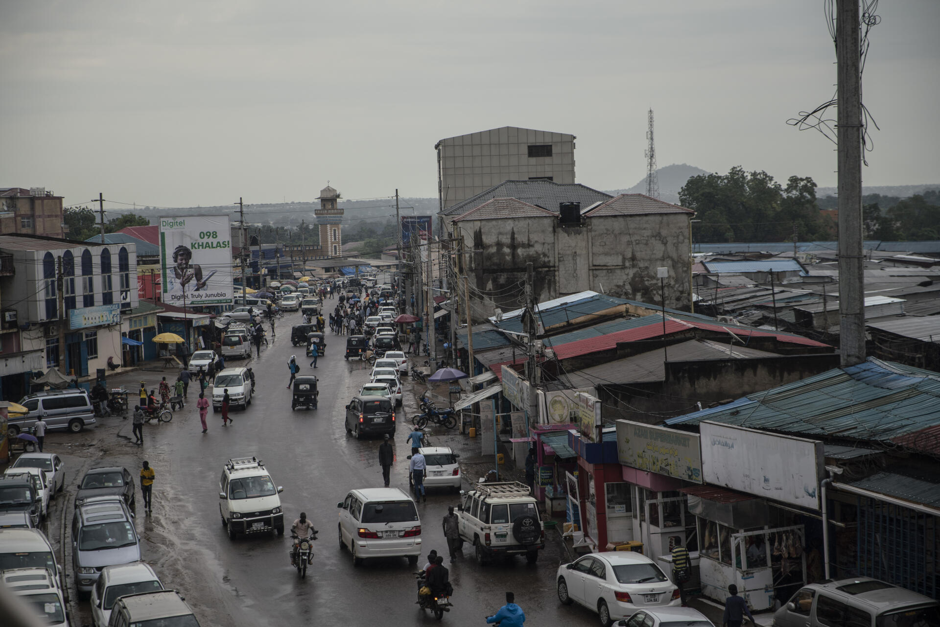 Konyo Konyo signifie « encombré » ou « mêlé », en arabe de Juba. C’est le marché principal de la capitale, où des milliers d’habitants achètent leurs provisions quotidiennes, ici le 29 juin 2021.