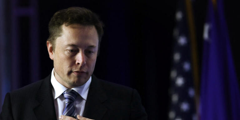 WASHINGTON, DC - APRIL 25: CEO and chief designer of SpaceX Elon Musk arrives for a discussion during the 2014 annual conference of the Export-Import Bank (EXIM) April 25, 2014 in Washington, DC. Musk announced in another event today that SpaceX will file a lawsuit against the U.S. Air Force on shutting out private companies for launching national security related rockets. The two-day event focused on global business environment and prospects for growth.   Alex Wong/Getty Images/AFP (Photo by ALEX WONG / GETTY IMAGES NORTH AMERICA / Getty Images via AFP)