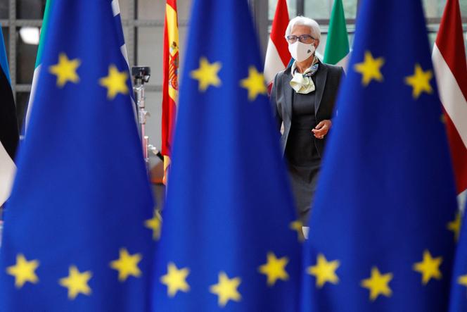 La présidente de la Banque centrale européenne, Christine Lagarde, au sommet de l’Union européenne (UE) à Bruxelles, le 25 juin 2021.