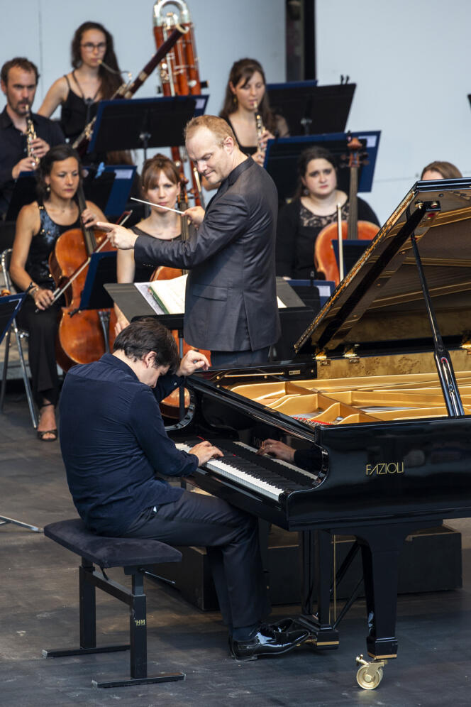 Vadym Kholodenko, samedi 24 juillet 2021 en concert au Festival international de piano de La Roque-d’Anthéron (Bouches-du-Rhône).