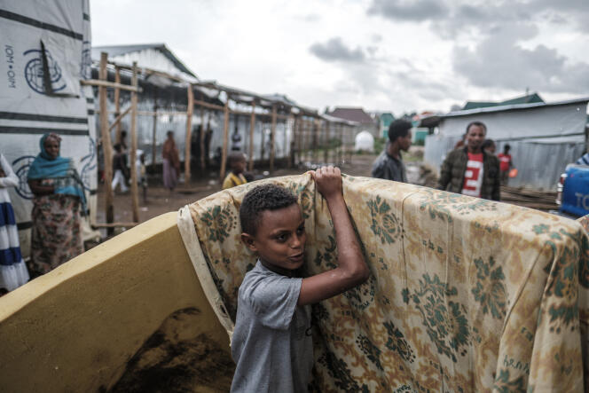 Dans un camp de réfugiés de la ville d’Azezo, dans le nord de l’Ethiopie, le 12 juillet 2021.