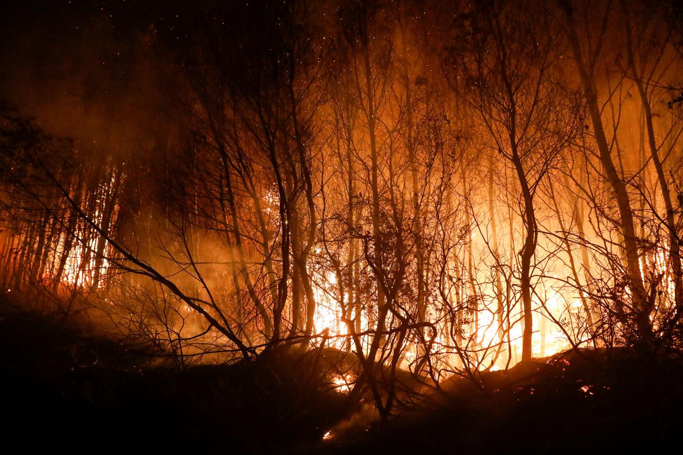 Cinque villaggi della zona sono stati evacuati a causa di un grande incendio boschivo.