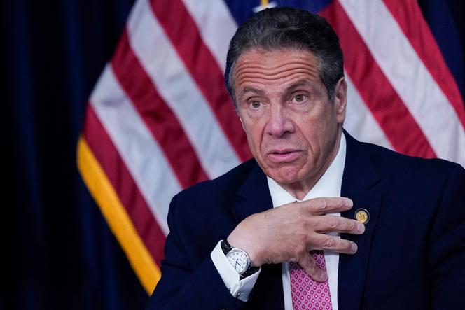 El gobernador del estado de Nueva York, Andrew Cuomo, en una conferencia de prensa, el lunes 10 de mayo de 2021.