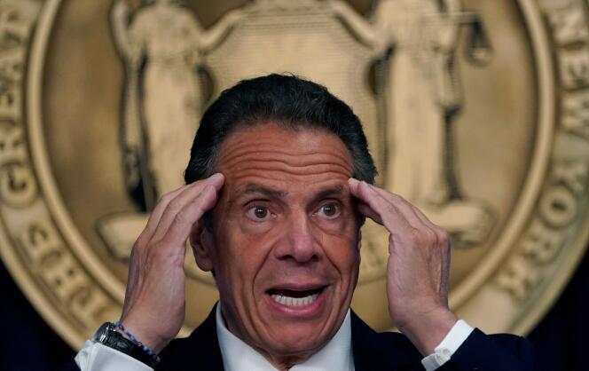 Governor Andrew Cuomo at a press conference in New York, May 3, 2021.