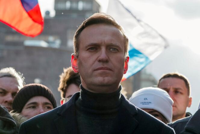 Alexeï Navalny à Moscou lors de la manifestation du cinquième anniversaire du meurtre de l’opposant Boris Nemtsov, en février 2020.