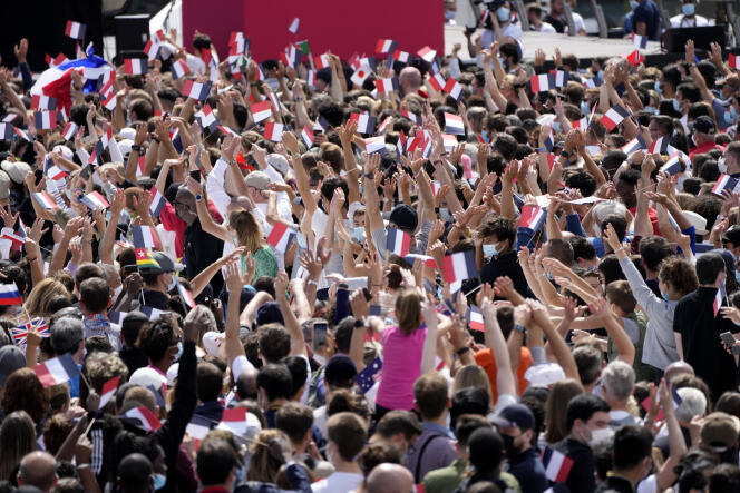 Vue de la fan-zone du Trocadéro, à Paris, en août 2021, durant les Jeux olympiques de Tokyo.