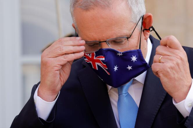 Scott Morrison, premier ministre australien, à Paris le 15 juin 2021.