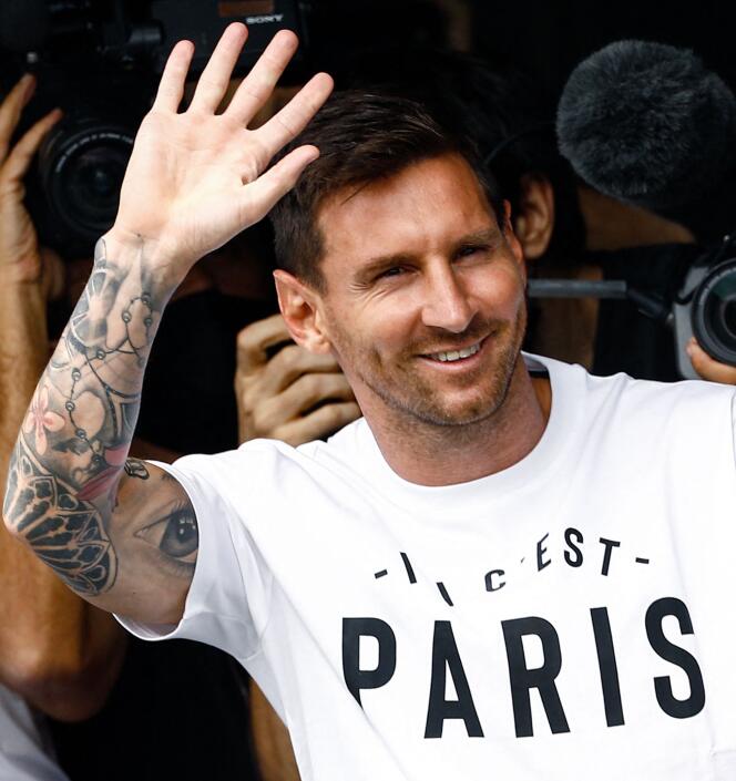Lionel Messi bij zijn aankomst in Parijs op 10 augustus 2021.