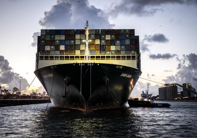 Un porte-conteneurs arrive dans le port de Rotterdam (Pays-Bas), le 29 juillet 2021.