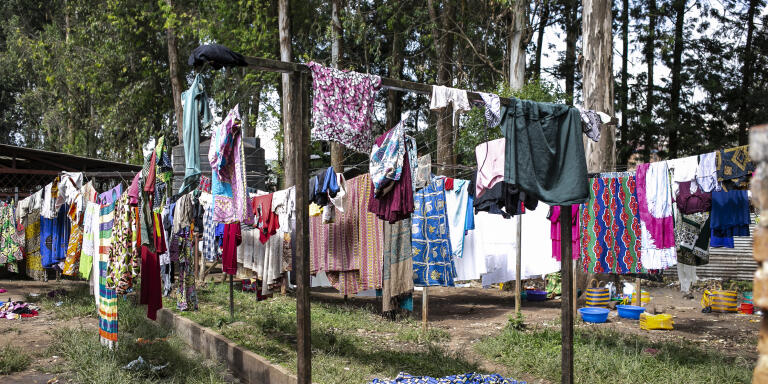 Espace publique au sein du centre où les femmes et filles à l’hôpital de PANZI font leur lessive quotidienne