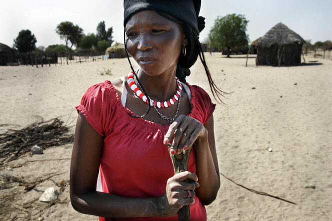 Une femme bochimane à New Xade, au Botswana, en 2005.