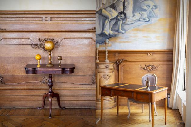 Dans le salon au rez-de-chaussée de la Maison Delame, à Valenciennes dans le Nord, le 6 juillet 2021.