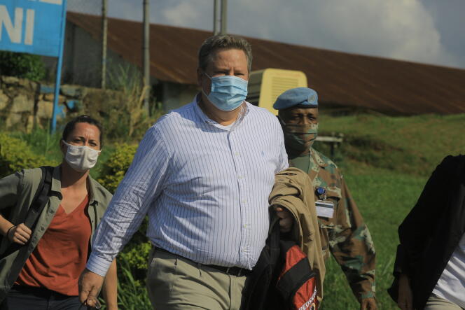 L’ambassadeur américain à Kinshasa, Mike Hammer, lors d’un déplacement à Beni, dans l’est de la RDC, en octobre 2020.