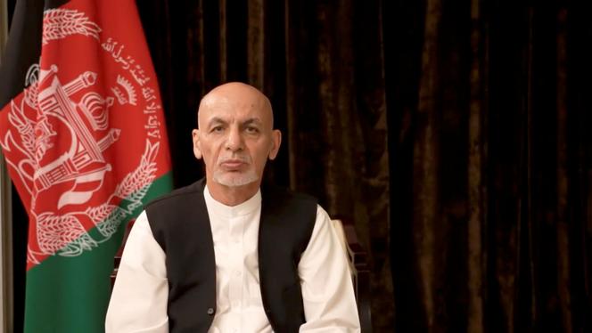 Captura de pantalla de la intervención del ex presidente Ashraf Ghani, publicada en Facebook el miércoles 18 de agosto de 2021.