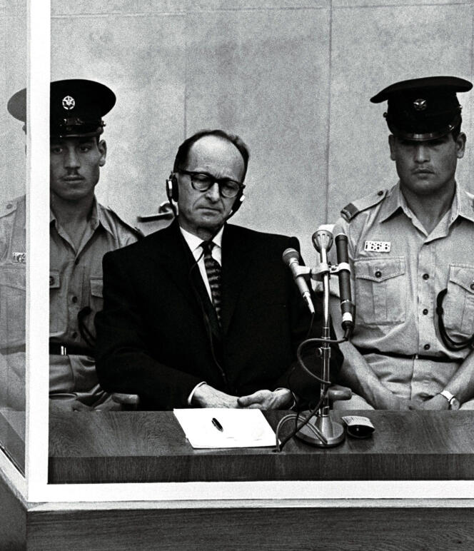Adolf Eichmann during his trial in Jerusalem on April 18, 1961.