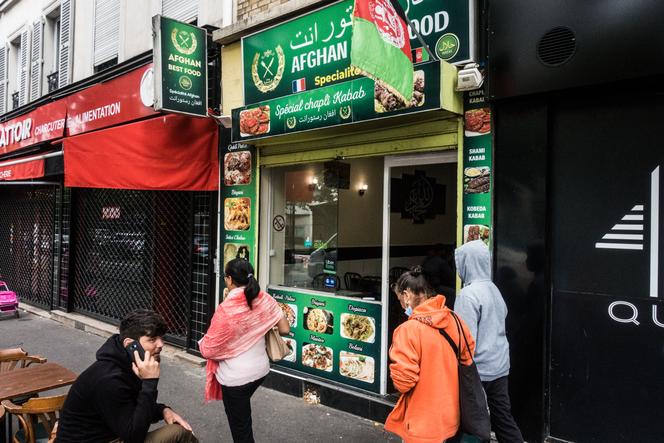 The Afghan Best Food restaurant, where customers can eat traditional Afghan dishes, in Paris, August 2021.