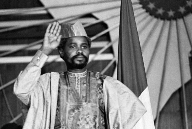 Le chef de l’Etat et dictateur tchadien Hissène Habré  (1982-1990) le 16 août 1983 à N’Djamena.