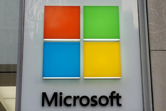Le logo de Microsoft sur la façade de bureaux de l’entreprise à New York, en janvier 2021.