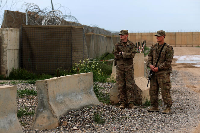 Des soldats américains dans la base d’Al-Qayyara, en Irak, le 26 mars 2020.