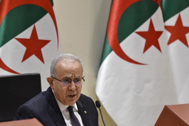 Le ministre algérien des affaires étrangères, Ramtane Lamamra, lors d’une conférence de presse à Alger, le 24 août 2021.