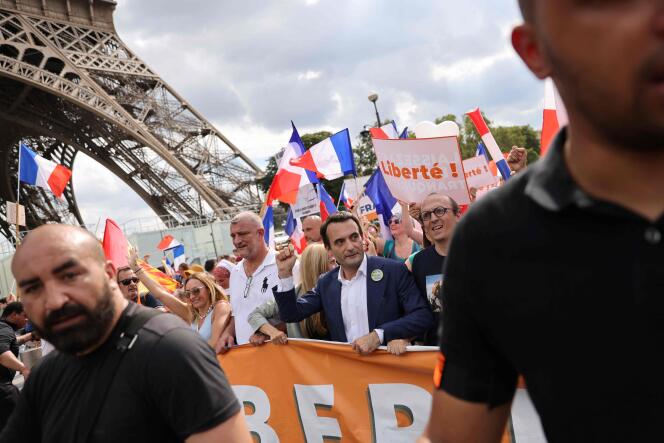 Le chef de file des Patriotes et candidat à l’élection présidentielle Florian Philippot, le 4 septembre 2021 à Paris.