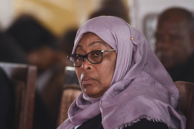 La présidente tanzanienne Samia Suluhu Hassan à Chato, dans le nord-ouest du pays, le 26 mars 2021.