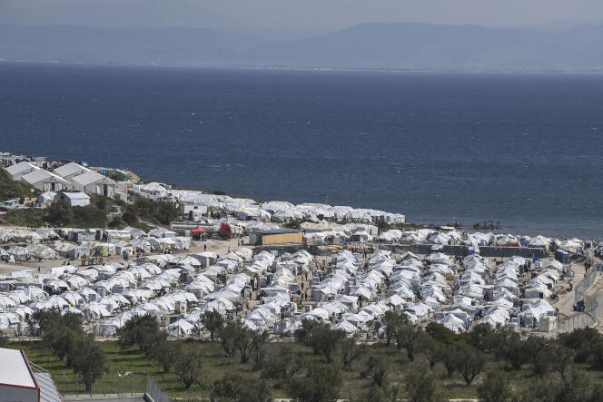 Le nouveau camp de réfugiés et de migrants de Mavrovouni, à Mytilène, sur l’île grecque de Lesbos, le 30 mars 2021.