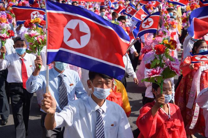 Célèbration des 73 ans de la fondation de la République populaire démocratique de Corée (nom officiel de la Corée du Nord), à Pyongyang, le 9 septembre 2021.